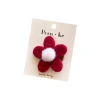 New floral knitted wool felt cherry handcrafted cherry felt berry plush cute hair clip edge clip Item Picture